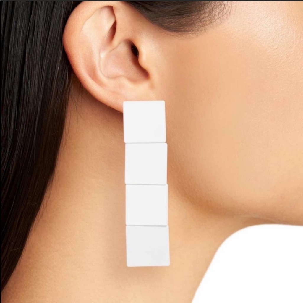 Jenny Bird White Beach House Earrings New 36$